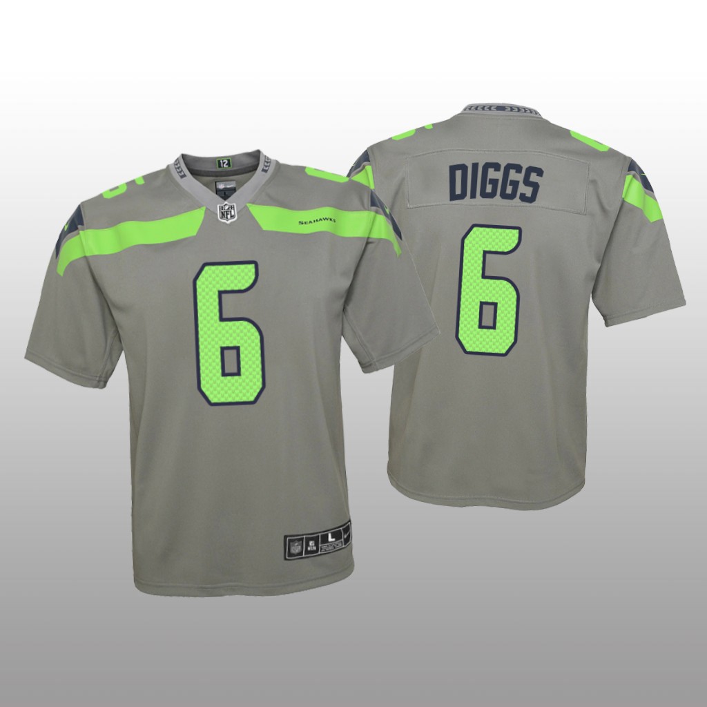 Seattle Seahawks Quandre Diggs Gray Jersey Inverted Game - Youth
