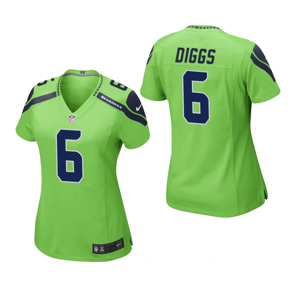 Seattle Seahawks Quandre Diggs Neon Green Jersey Game - Women's