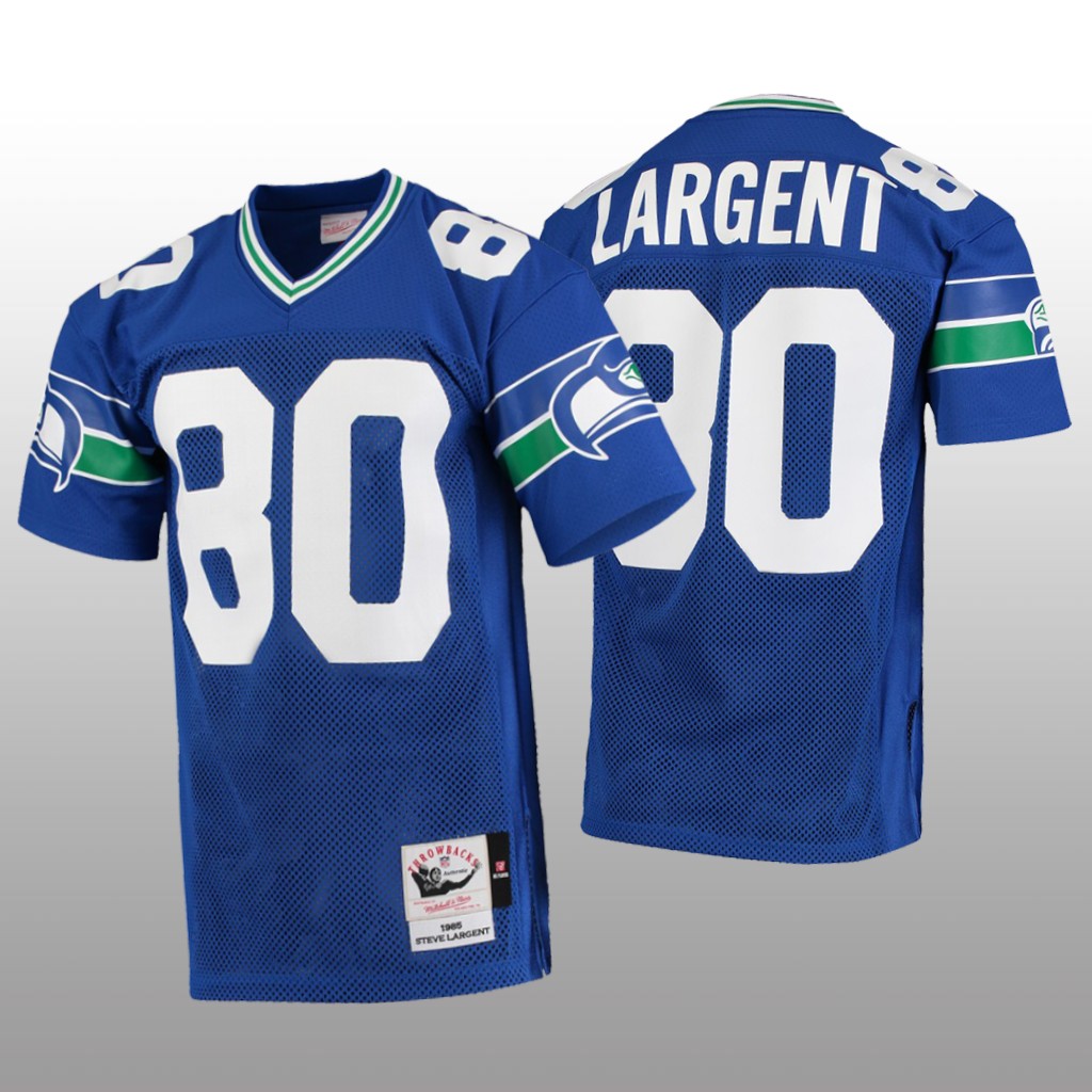 Seattle Seahawks Steve Largent Mitchell & Ness Royal Throwback Jersey - Men's