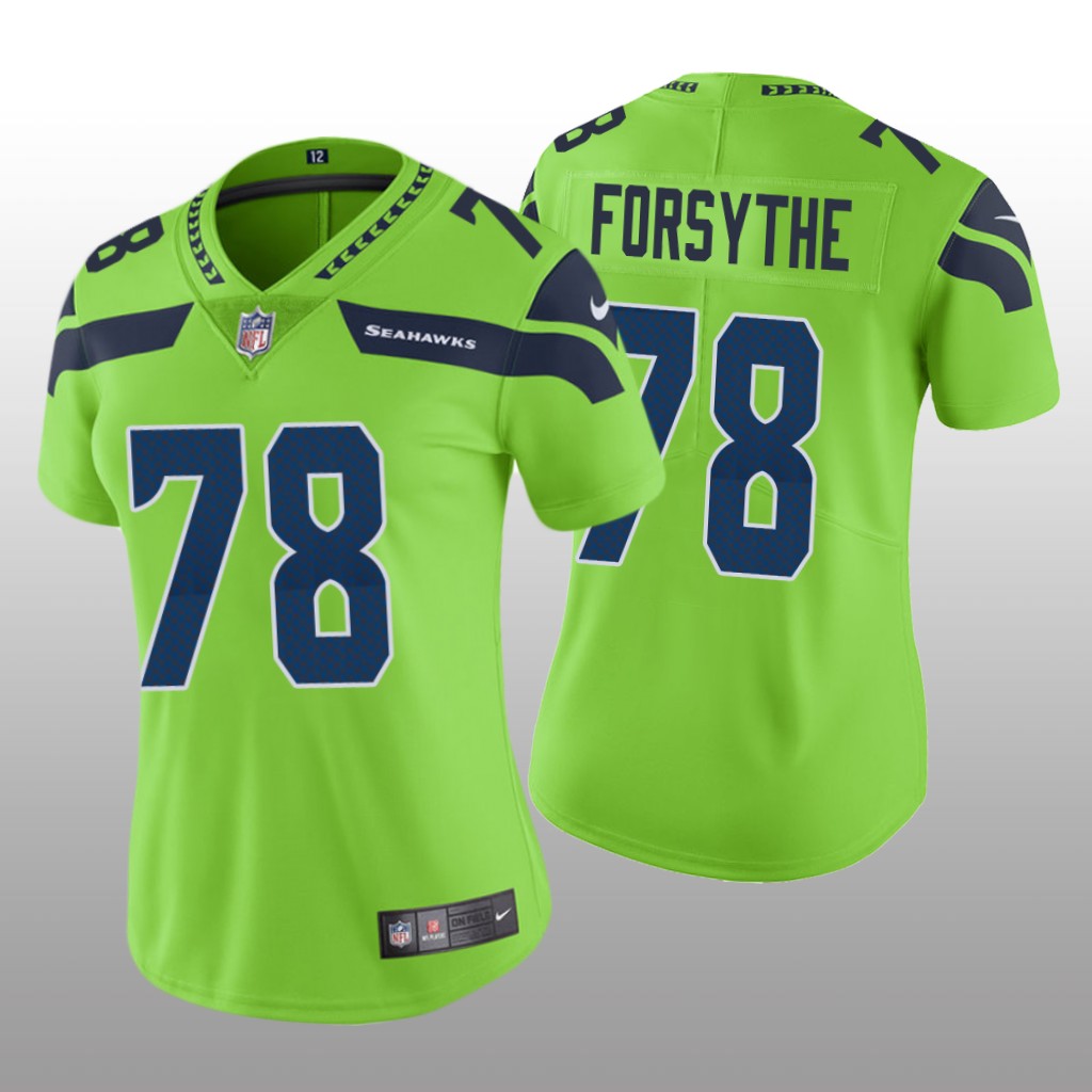 Seattle Seahawks Stone Forsythe Green Jersey Color Rush Limited - Women's