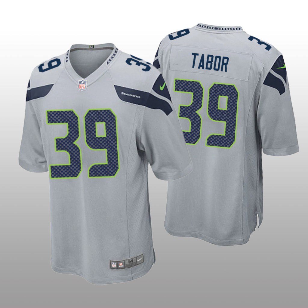Seattle Seahawks Teez Tabor Gray Jersey Game - Men's