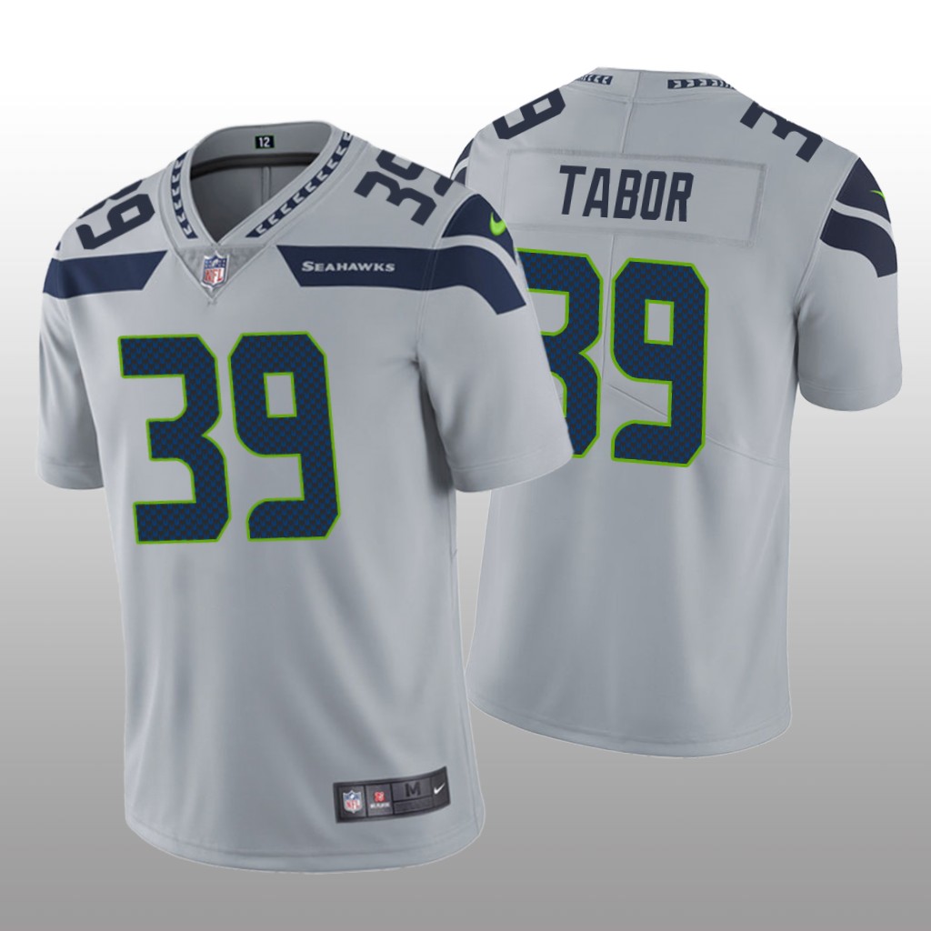 Seattle Seahawks Teez Tabor Gray Jersey Vapor Limited - Men's
