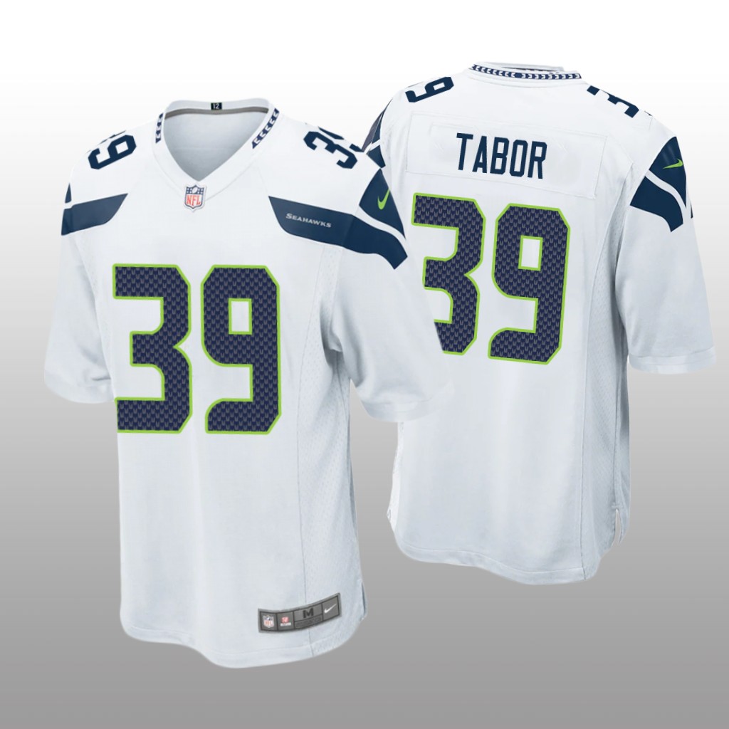 Seattle Seahawks Teez Tabor White Jersey Game - Men's