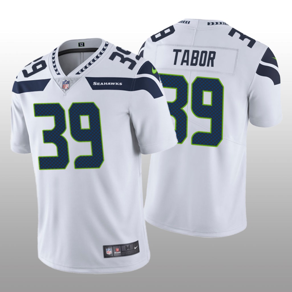 Seattle Seahawks Teez Tabor White Jersey Vapor Limited - Men's