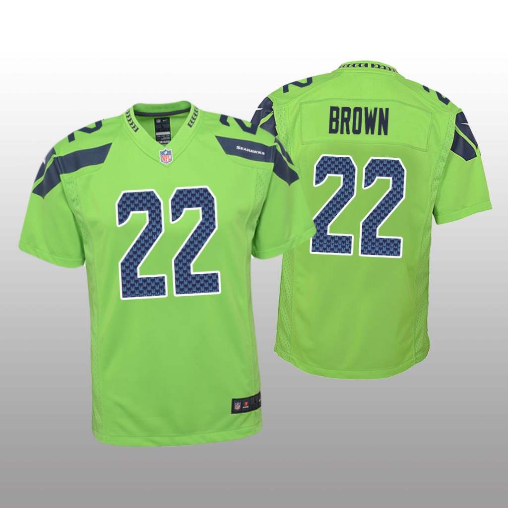 Seattle Seahawks Tre Brown Green Jersey Color Rush Game - Youth
