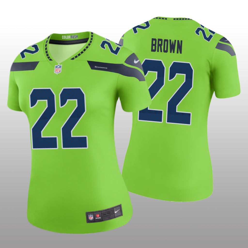 Seattle Seahawks Tre Brown Green Jersey Color Rush Legend - Women's