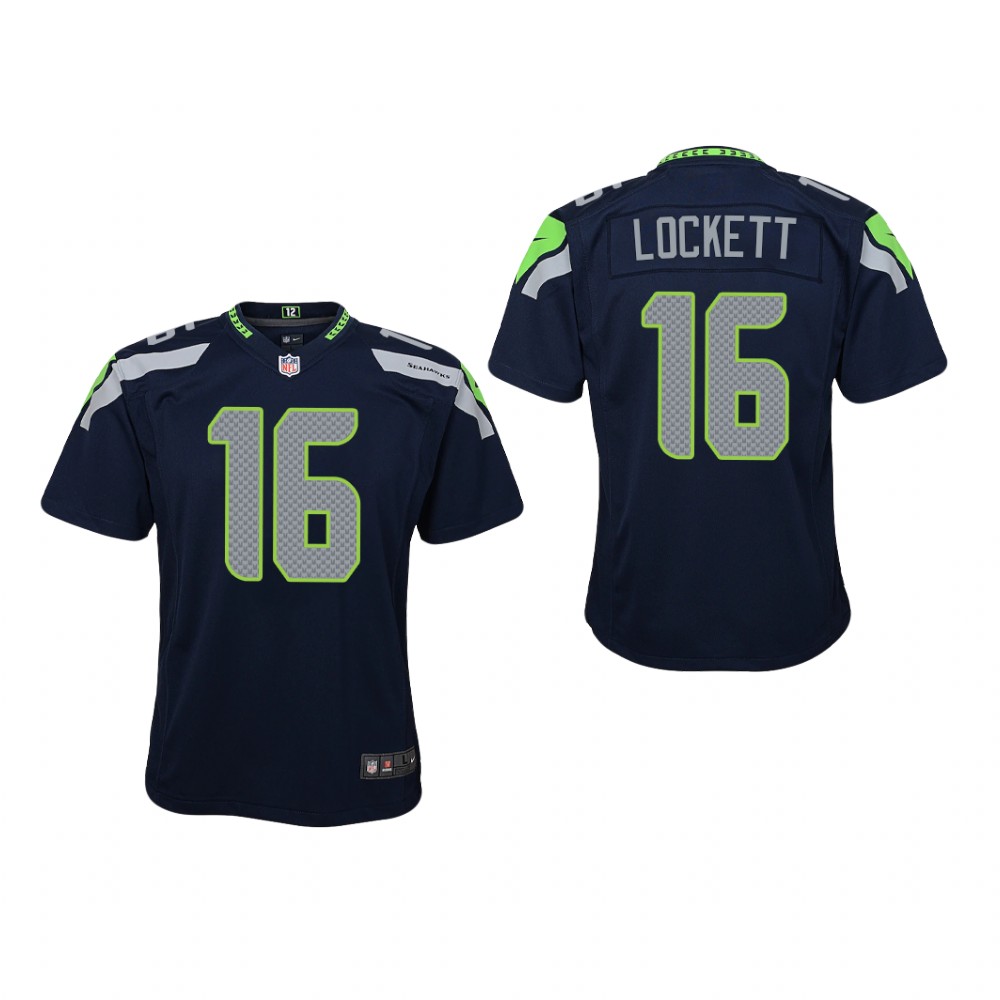 Seattle Seahawks Tyler Lockett College Navy Jersey Game - Youth