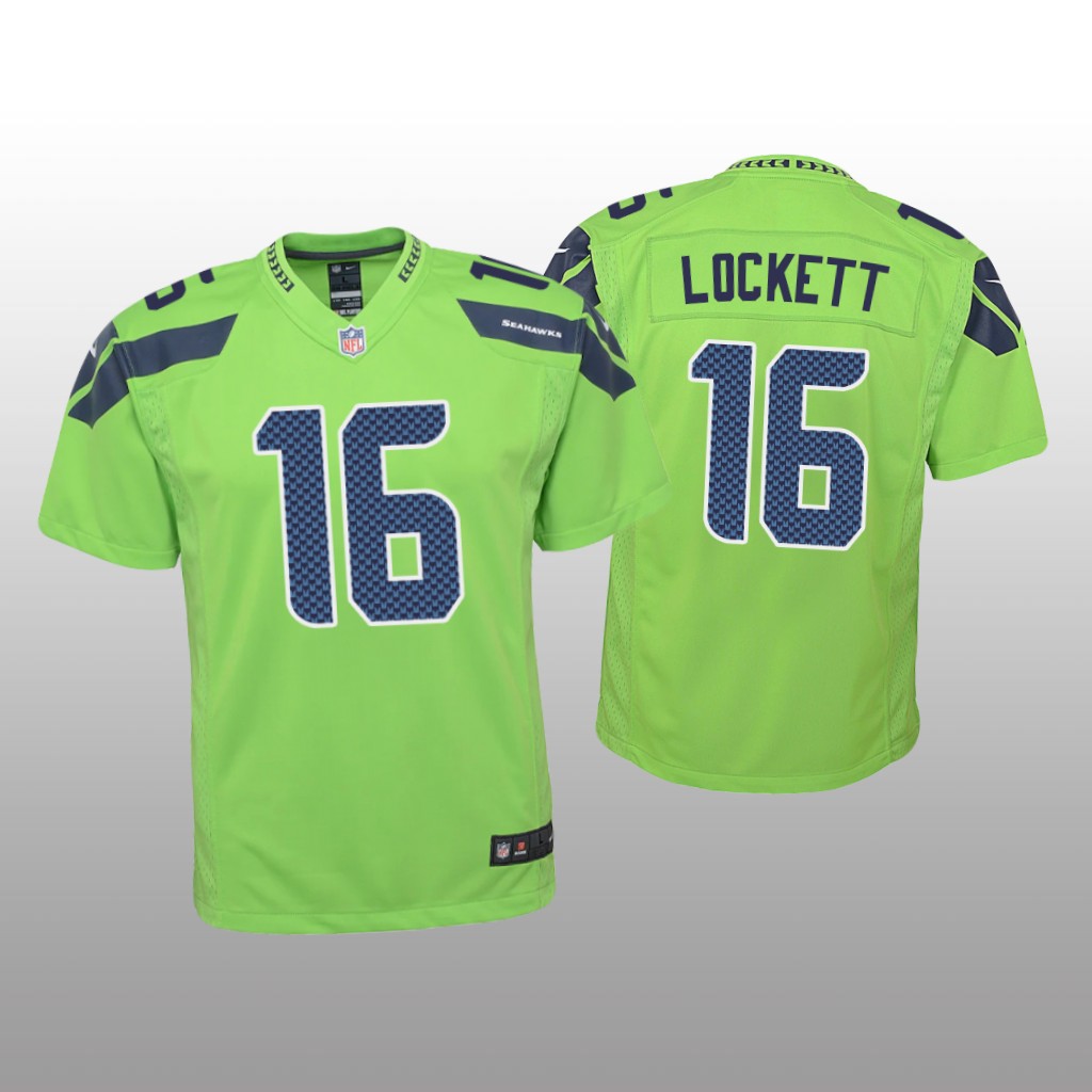 Seattle Seahawks Tyler Lockett Green Jersey Color Rush Game - Youth