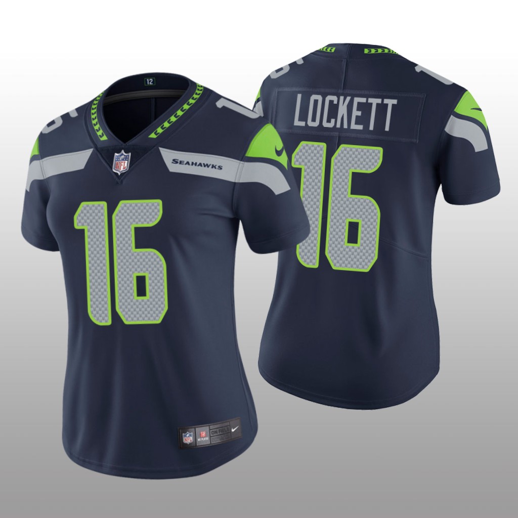 Seattle Seahawks Tyler Lockett Navy Jersey Vapor Limited - Women's