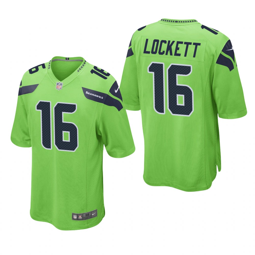 Seattle Seahawks Tyler Lockett Neon Green Jersey Game - Men's