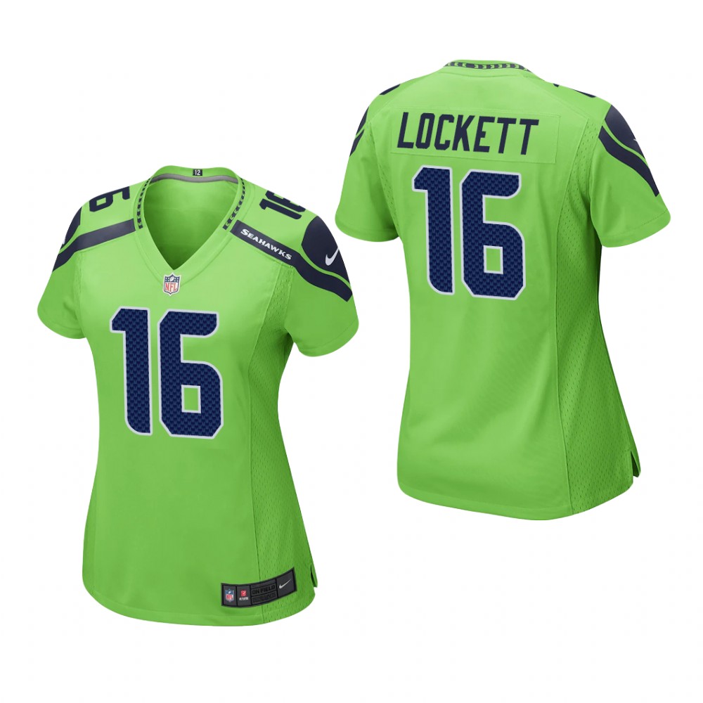 Seattle Seahawks Tyler Lockett Neon Green Jersey Game - Women's