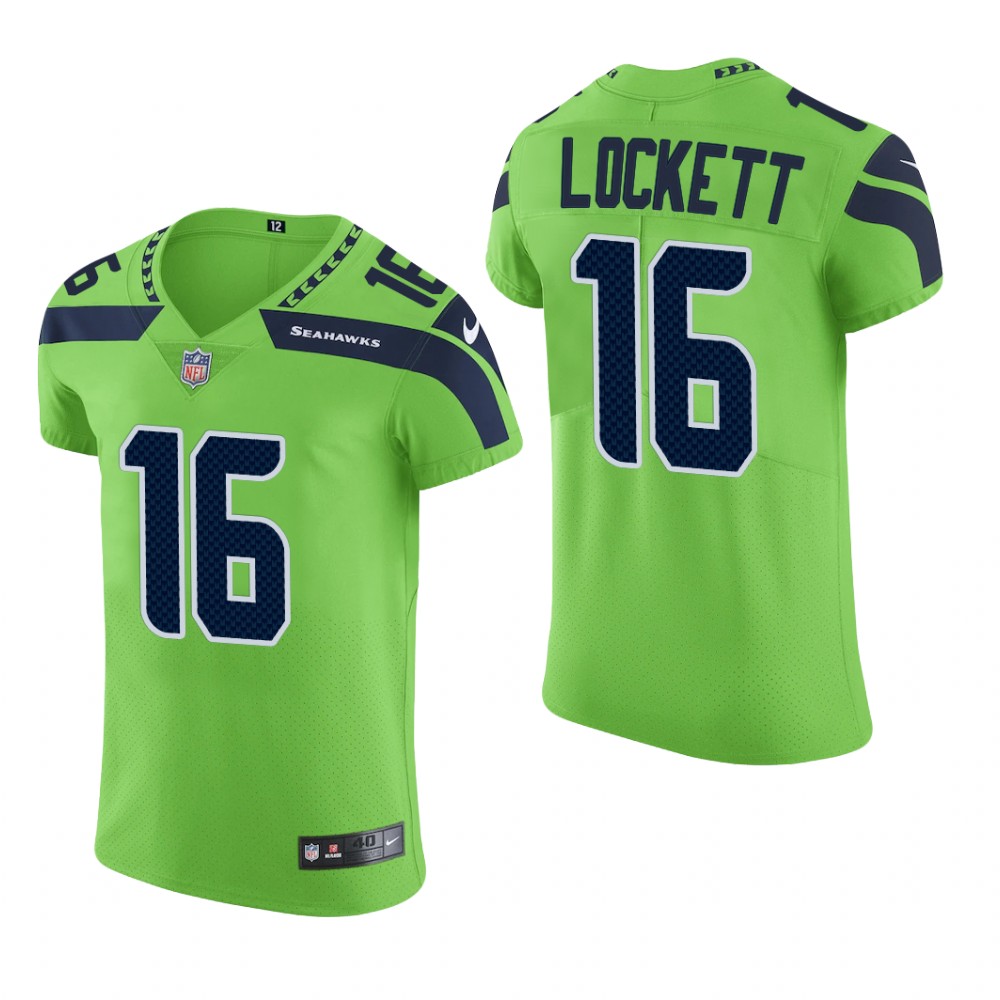 Seattle Seahawks Tyler Lockett Neon Green Jersey Vapor Elite Men's