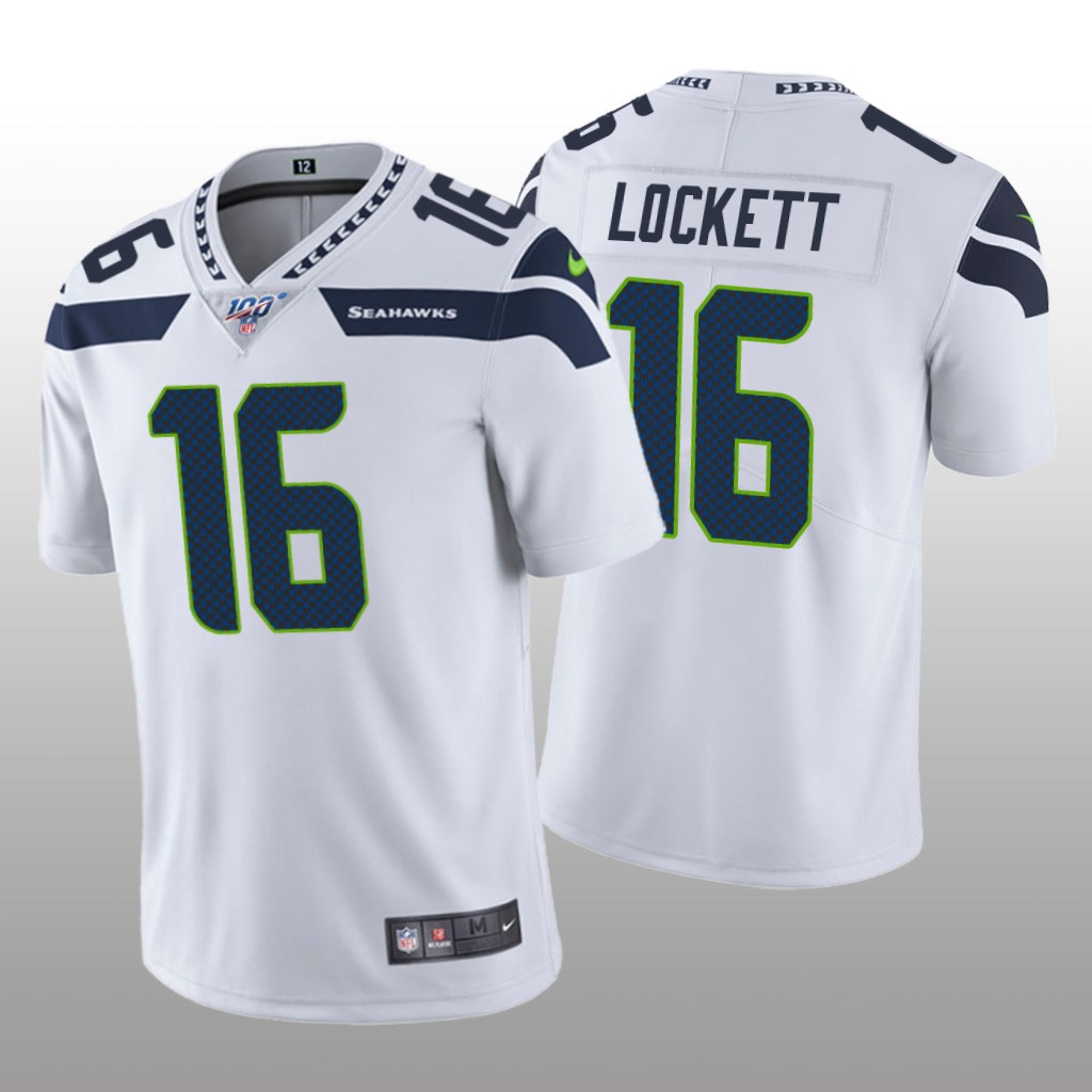 Seattle Seahawks Tyler Lockett White Vapor Limited Jersey 100th Season - Men's