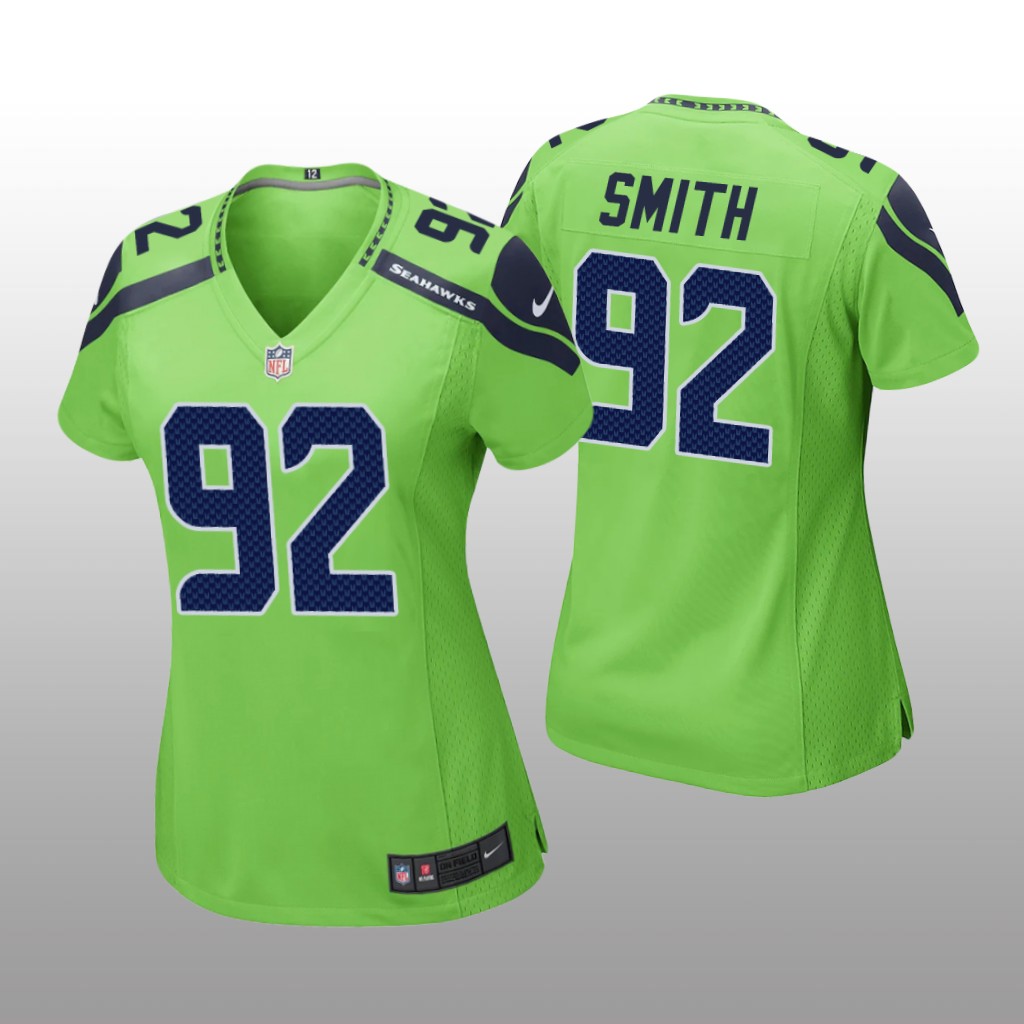 Seattle Seahawks Tyreke Smith Neon Green Jersey Game - Women's