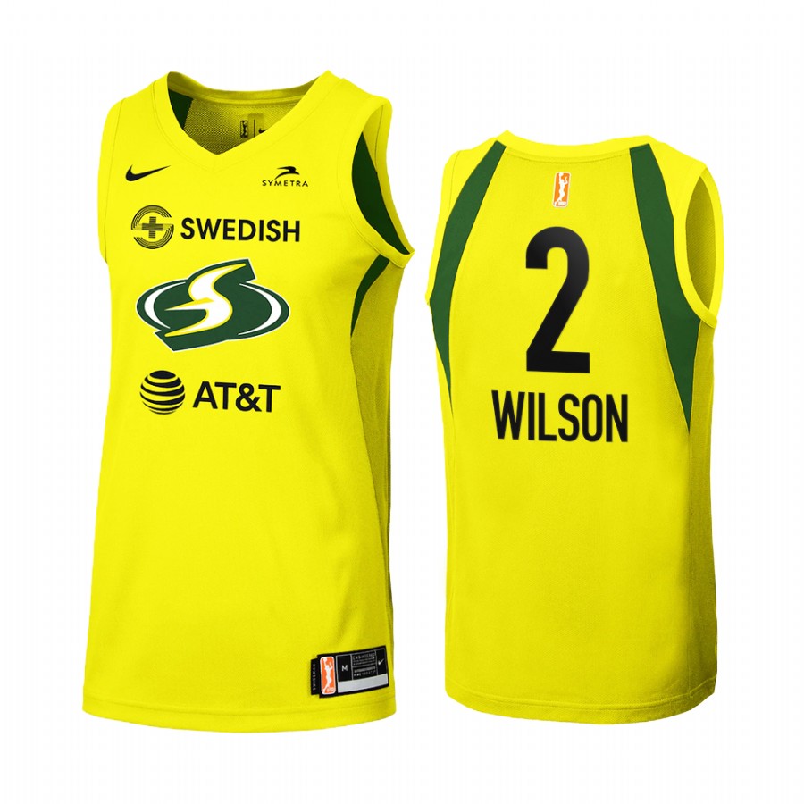 Seattle Storm Aaliyah Wilson 2021 WNBA Draft First round Women Yellow #2 Jersey