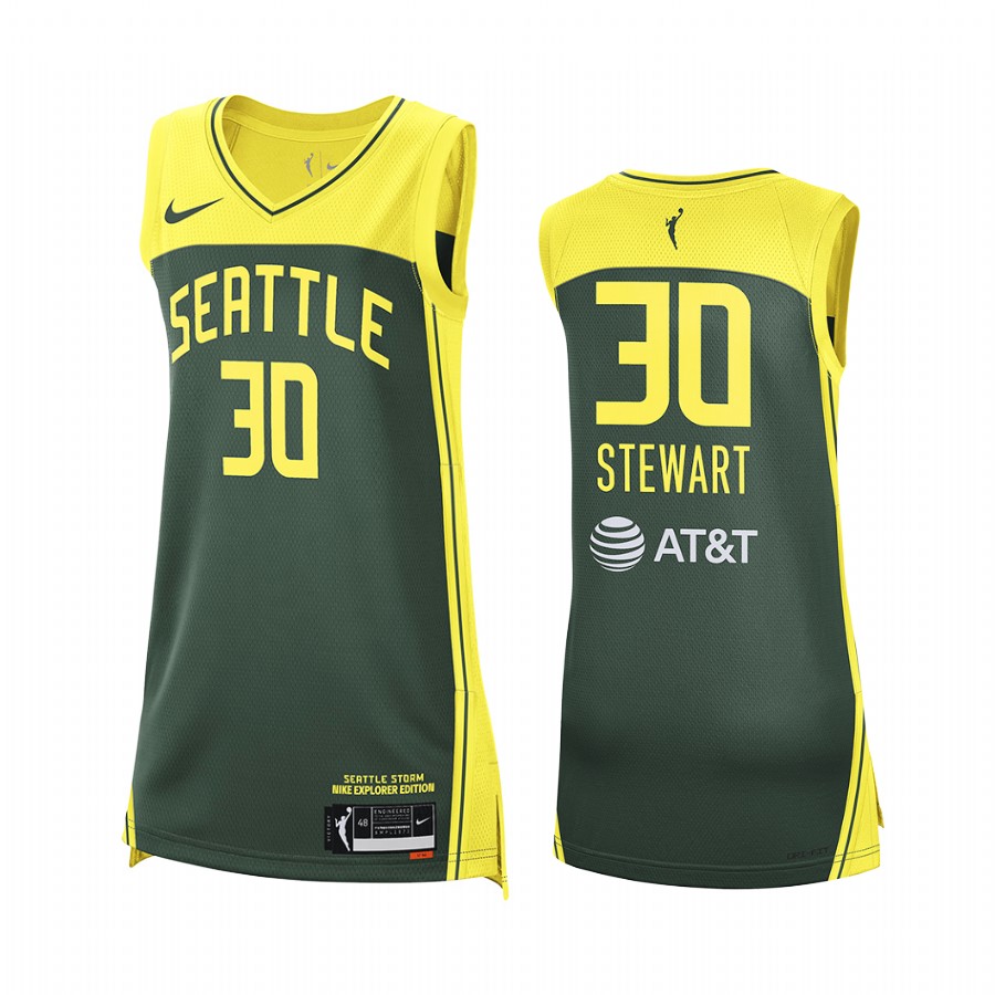 Seattle Storm Breanna Stewart 2021 Explorer Edition #30 Jersey Women Green WNBA 25th