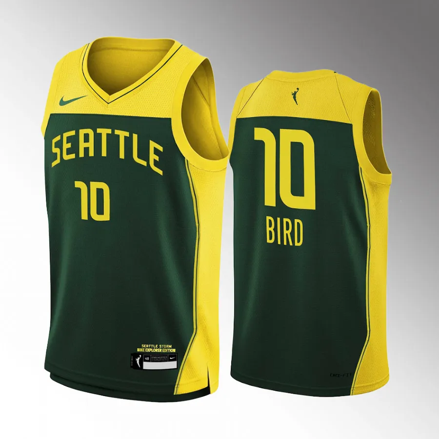 Seattle Storm Sue Bird 2021 Explorer Edition #10 Jersey WNBA Victory Player Youth Green