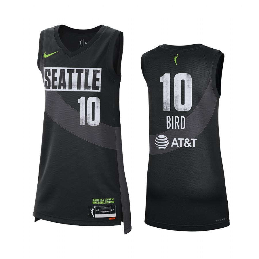 Seattle Storm Sue Bird 2021 Rebel Edition #10 Jersey Women Black WNBA 25th