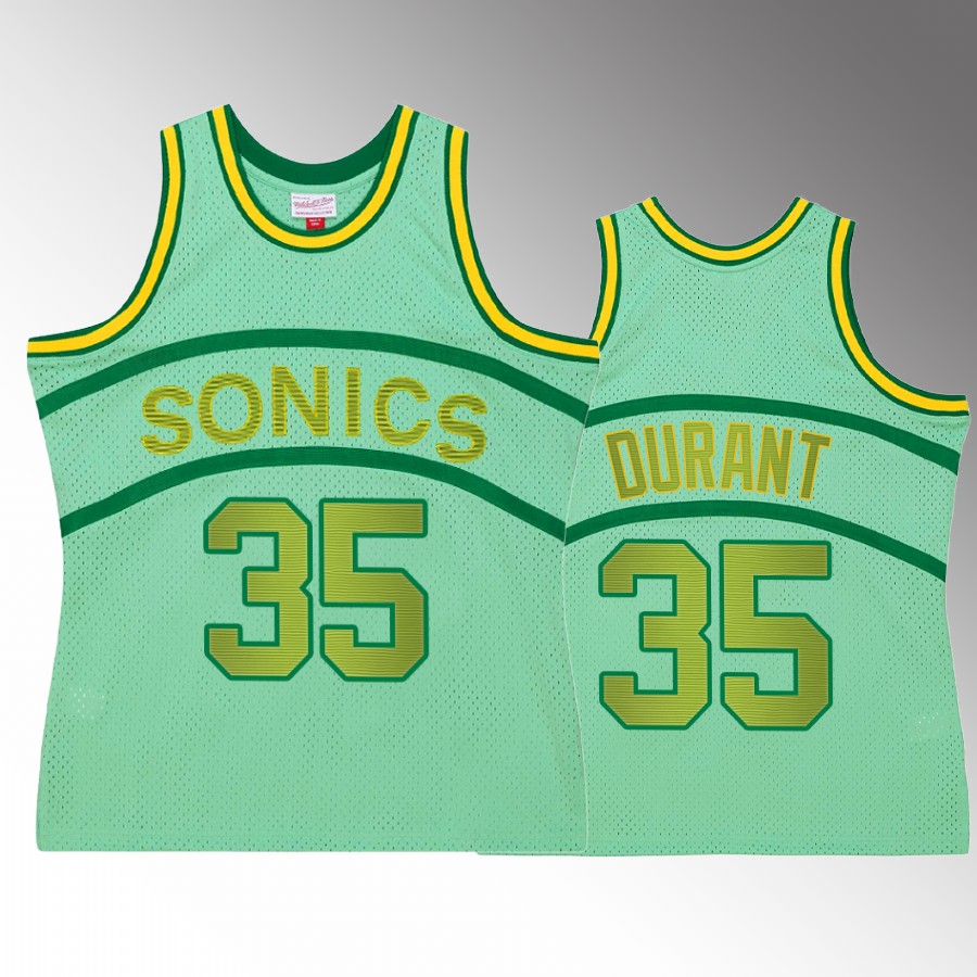 Seattle SuperSonics Kevin Durant Space Knit #35 Green Hardwood Classics Jersey