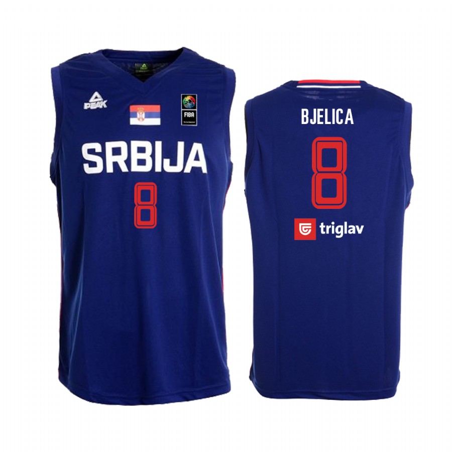Serbia  Nemanja Bjelica #8 Navy 2021 Tokyo Olympics Jersey Away