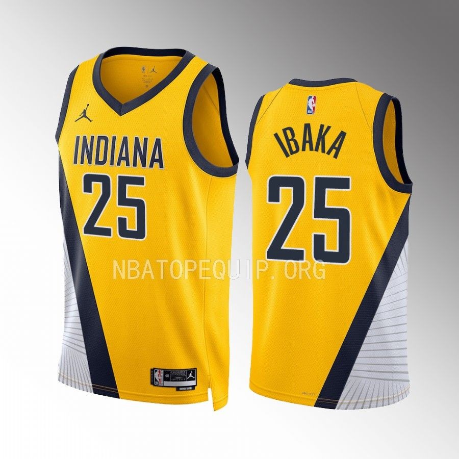 Serge Ibaka Indiana Pacers 2022-23 Statement Edition Yellow #25 Jersey Swingman
