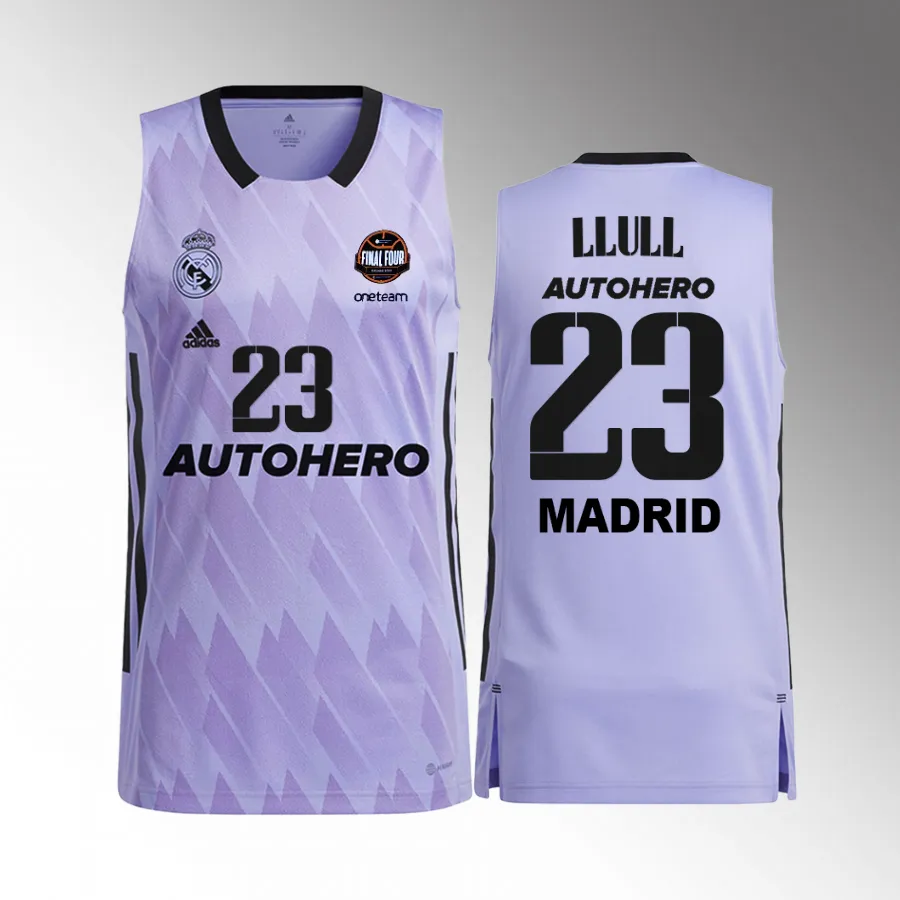 Sergio Llull 11th Euroleague Champions Real Madrid  #23 Purple Jersey Away Shirt