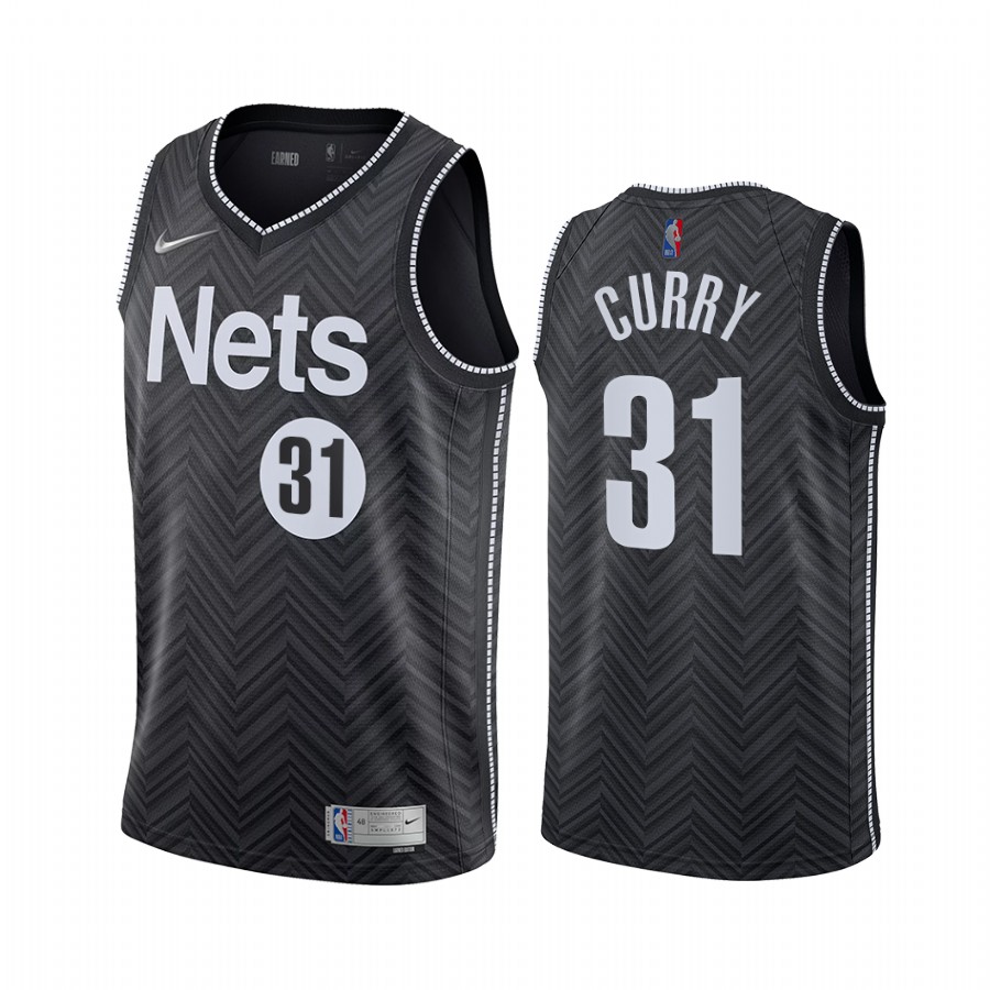 Seth Curry 2022 Brooklyn Nets Black #30 Earned Edition Jersey Diamond Badge