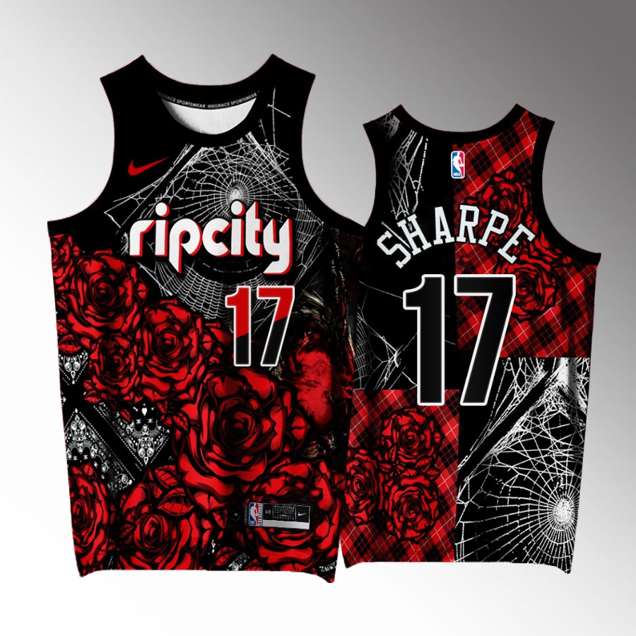 Shaedon Sharpe Portland Trail Blazers Black #17 Jersey Rose Garden Exclusive Edition