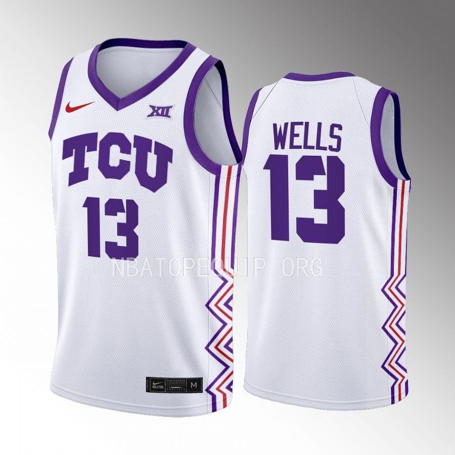 Shahada Wells TCU Horned Frogs White Jersey 2022-23 Home