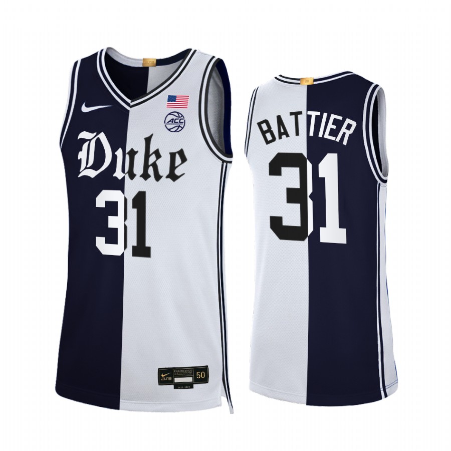 Shane Battier Duke Blue Devils Black White Jersey Cameron Brotherhood Limited Split Edition