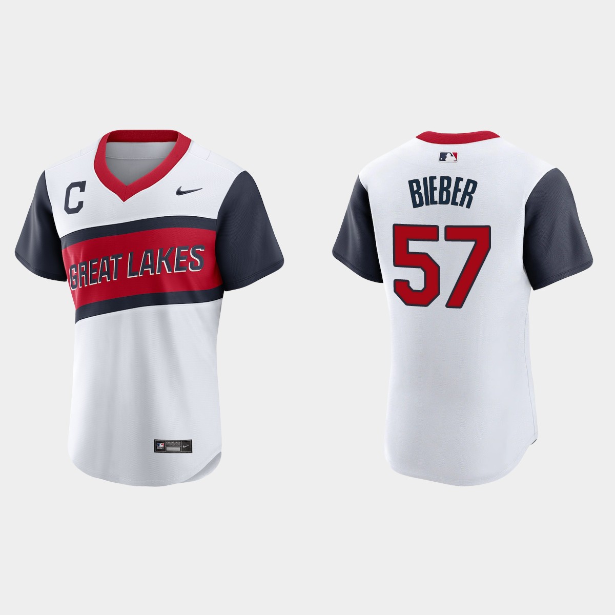 Shane Bieber Cleveland Indians 2021 Little League Classic Home Jersey - White