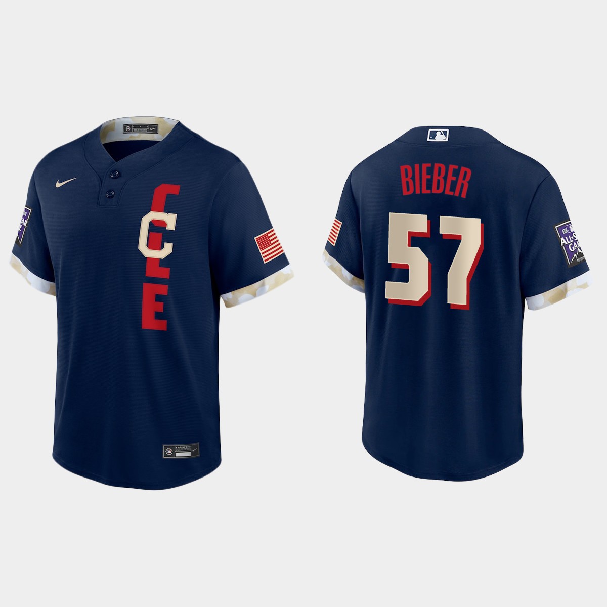 Shane Bieber Cleveland Indians 2021 MLB All-Star Game Jersey - Navy