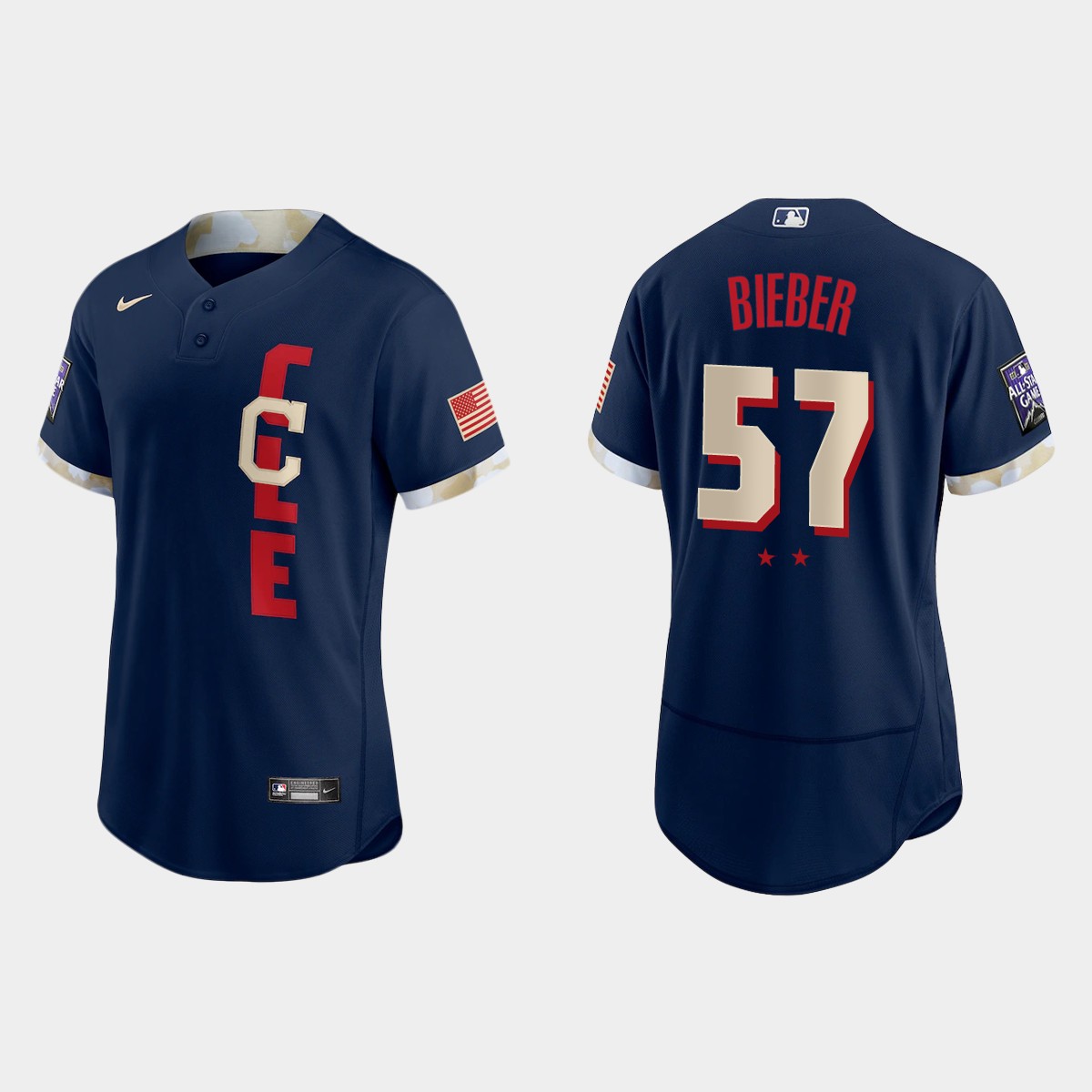 Shane Bieber Cleveland Indians 2021 MLB All-Star Game Jersey - Navy
