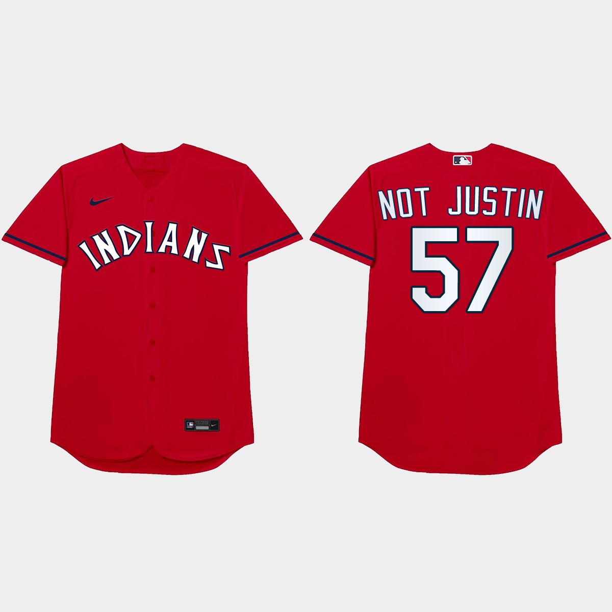 Shane Bieber Nickname Indians 2021 Players' Weekend Not Justin Jersey - Red