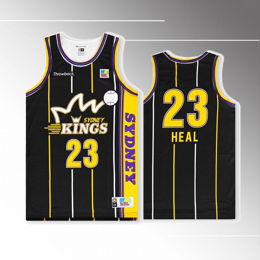 Shane Heal NBL Throwback 1996 Sydney Kings #23 Black Jersey Heritage