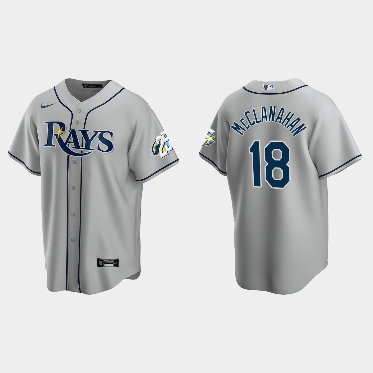 Shane McClanahan Tampa Bay Rays 25th Anniversary Jersey - Gray