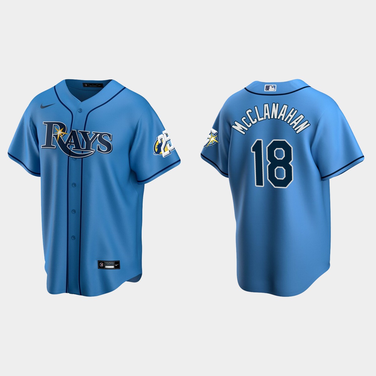 Shane McClanahan Tampa Bay Rays 25th Anniversary Jersey - Light Blue