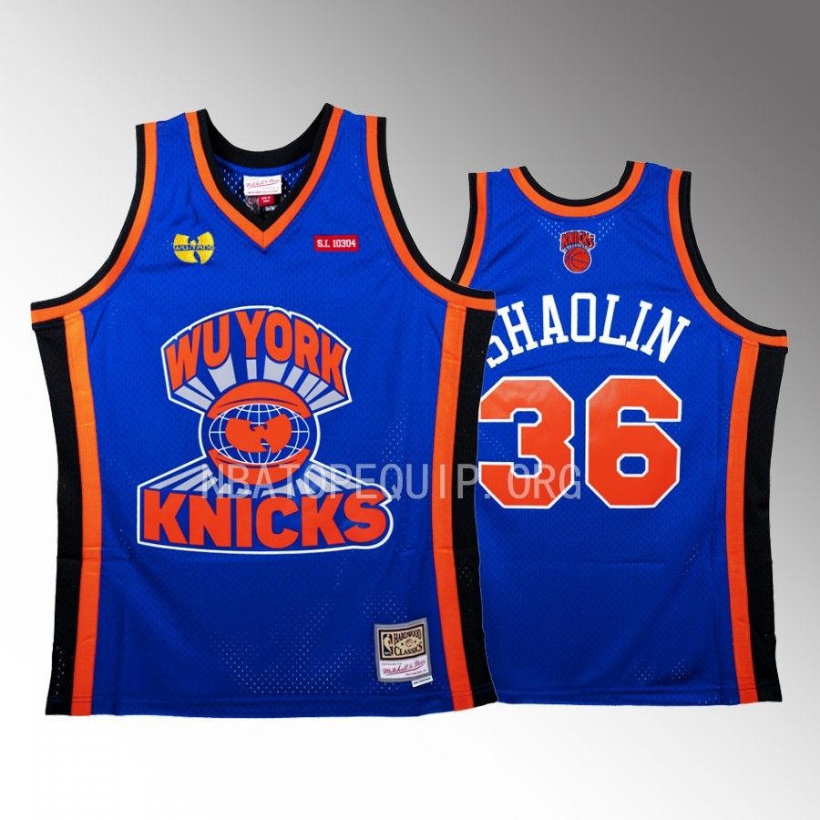 Shaolin Knicks x Wu-Tang Clan Jersey NBA BR Remix Blue #36 Limited Edition