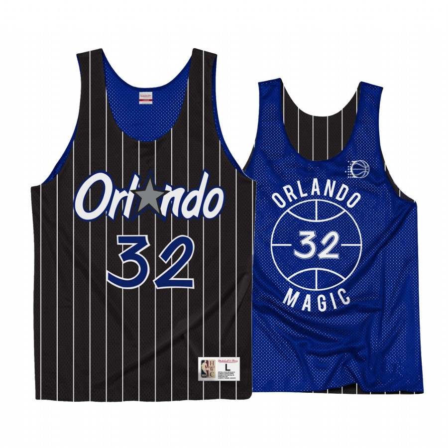 Shaquille O'Neal #32 Orlando Magic Throwback Reversible Jersey Black Blue