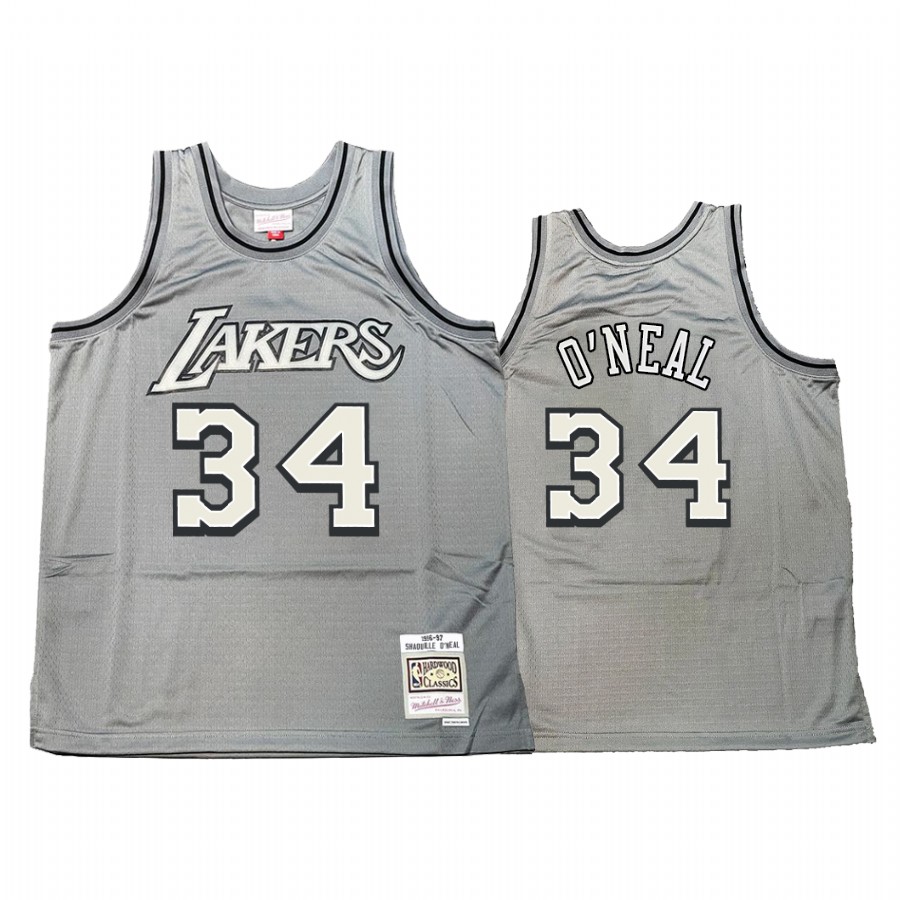 Shaquille O'Neal #34 Los Angeles Lakers Hardwood Classics Jersey Gray