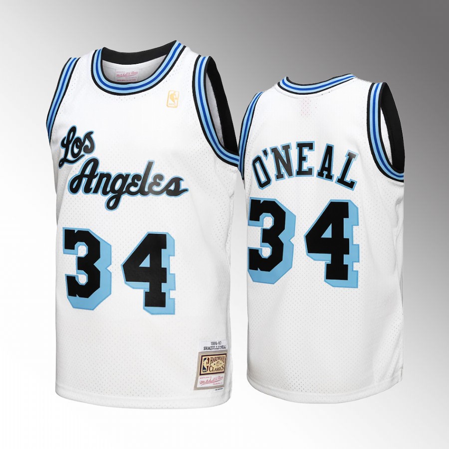 Shaquille O'Neal #34 Los Angeles Lakers Reload 3.0 White 1996-97 Hardwood Classics Jersey