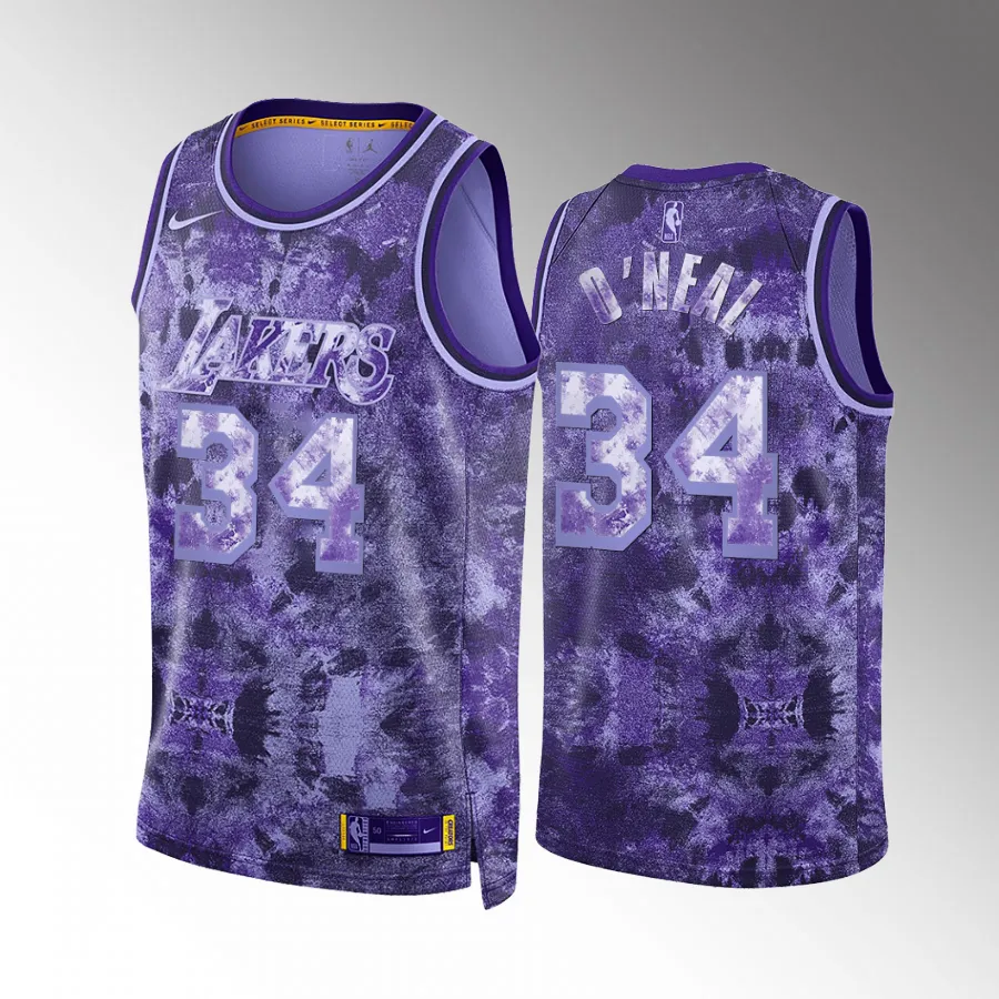 Shaquille O'Neal 2023 Select Series Los Angeles Lakers #34 Purple Jersey Camo