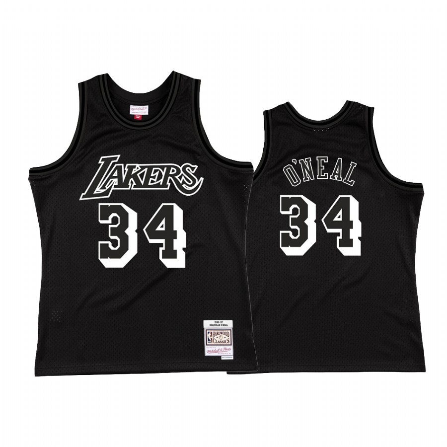 Shaquille O'Neal 34 Los Angeles Lakers NBA 75 Team Black Jersey Throwback 1996
