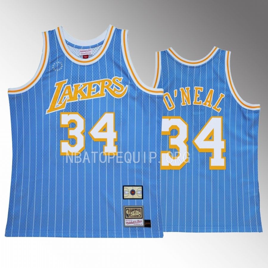 Shaquille O'Neal Los Angeles Lakers #34 Mitchell Ness x Uninterrupted Jersey Blue Throwback Men