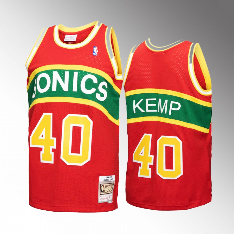 Shawn Kemp #40 Seattle SuperSonics Reload 3.0 Red 1994-95 Hardwood Classics Jersey