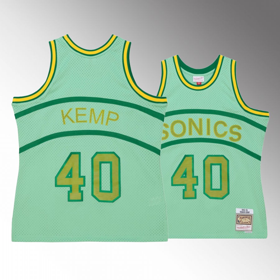Shawn Kemp #40 Seattle SuperSonics Space Knit Green 1994-95 HWC Jersey