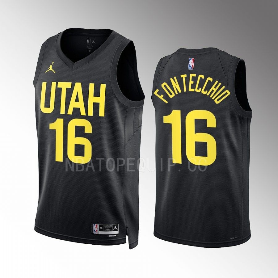 Simone Fontecchio 2022-23 Utah Jazz Black #16 Statement Edition Jersey Remix