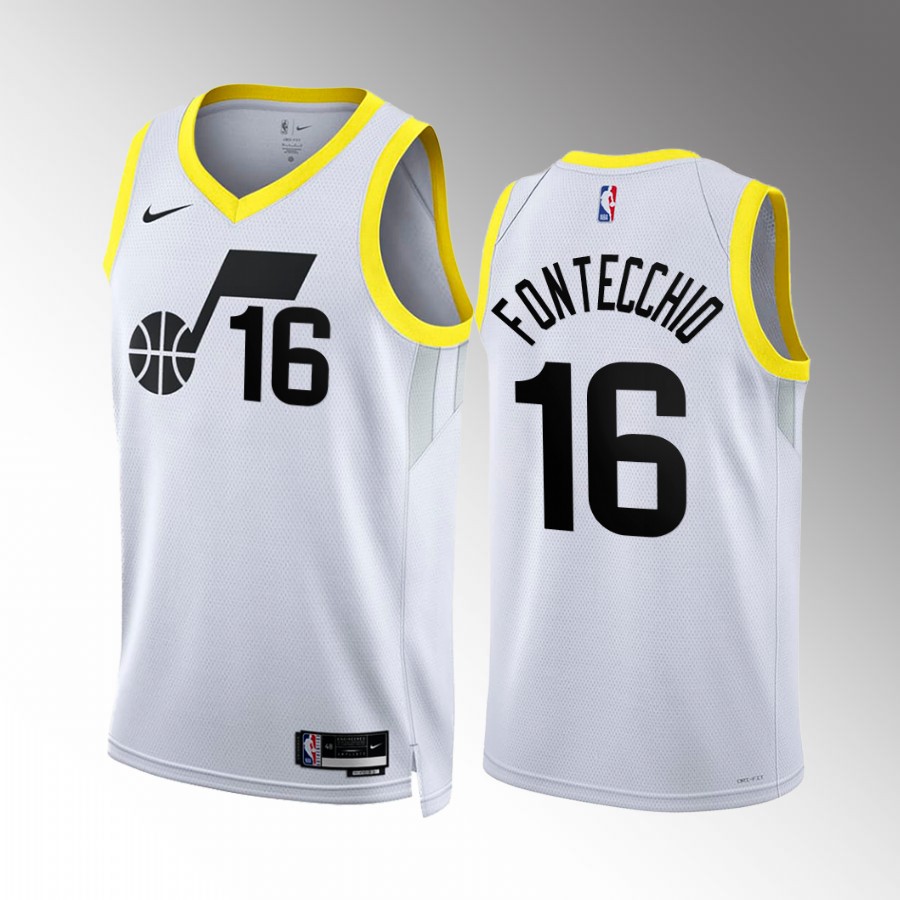 Simone Fontecchio 2022-23 Utah Jazz White #16 Association Edition Jersey Remix