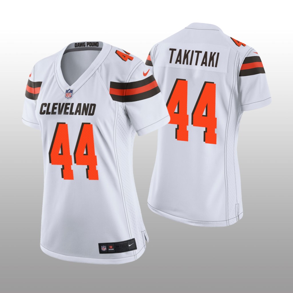 Sione Takitaki Cleveland Browns White NFL Draft Game Jersey