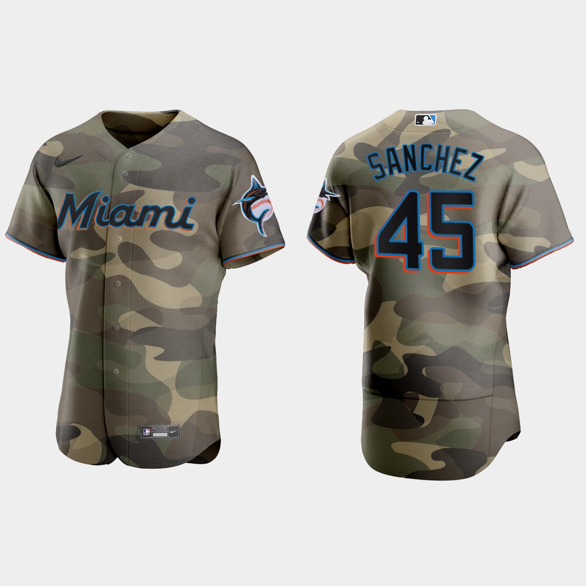 Sixto Sanchez Miami Marlins 2021 National Armed Forces Day Jersey - Camo